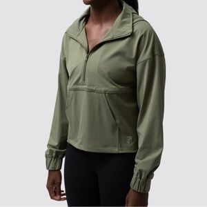 BORN PRIMITIVE OUTERWEAR STRETCH GREEN WORKOUT PULLOVER JACKET ½ ZIP MEDIUM